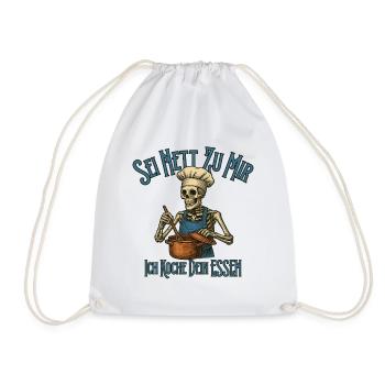 Sois gentil avec moi, je vais te cuisiner à manger - Sac de sport léger - blanc - Devant