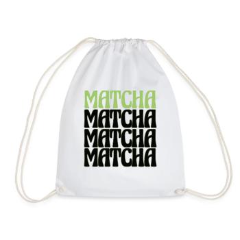 Matcha Retro Tee Liebhaber Design - Turnbeutel - Weiß - Vorne
