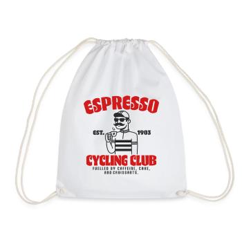 Espresso Cycling Club - Drawstring Bag - white - Front