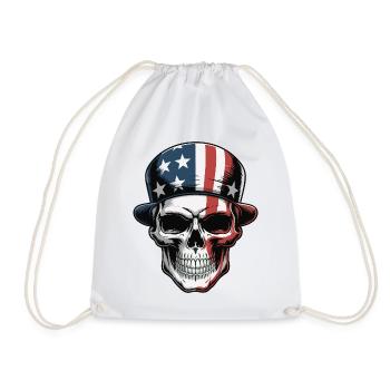 USA Totenkopf - Design du Crâne Patriote - Sac de sport léger - blanc - Devant