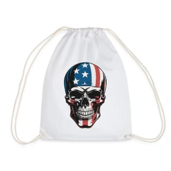 USA Totenkopf - Design du Crâne Patriote - Sac de sport léger - blanc - Devant