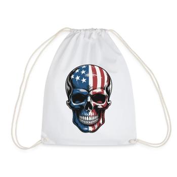 USA Totenkopf - Design du Crâne Patriote - Sac de sport léger - blanc - Devant