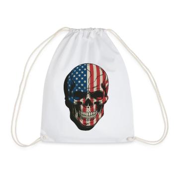 USA Totenkopf - Design du Crâne Patriote - Sac de sport léger - blanc - Devant