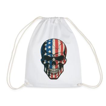USA Totenkopf - Design du Crâne Patriote - Sac de sport léger - blanc - Devant