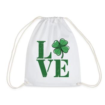 Love Shamrock Vintage Green - Drawstring Bag - white - Front