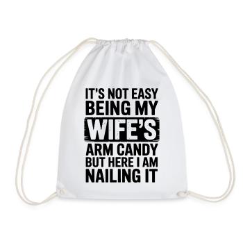 Wife Sayings Wives Funny Wife Gift - Drawstring Bag - white - Front