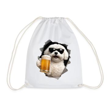 Bière maltaise - Sac de sport léger - blanc - Devant