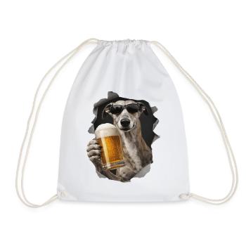 Windhund Bier - Turnbeutel - Weiß - Vorne