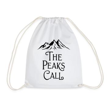 The Peaks Call Mountains Hiking Nature Adventure - Drawstring Bag - white - Front