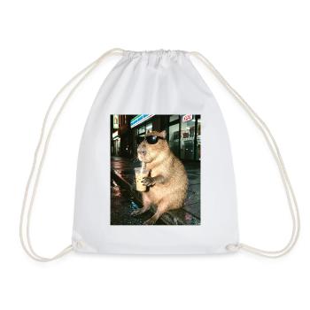 Café glacé au capybara, photo drôle de capybara - Sac de sport léger - blanc - Devant