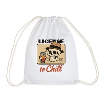Totenkopf Ausweis mit License to Chill - Turnbeutel - Weiß - Vorne