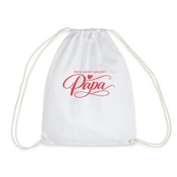 Mon cœur appartient à papa – cadeau de la fête des pères - Sac de sport léger - blanc - Devant