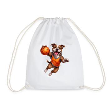 Joueur sportif de basket-ball pitbull dog - Sac de sport léger - blanc - Devant