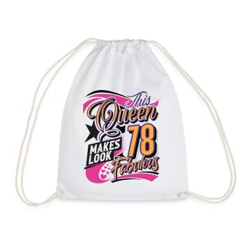 78th Birthday Queen - Drawstring Bag - white - Front