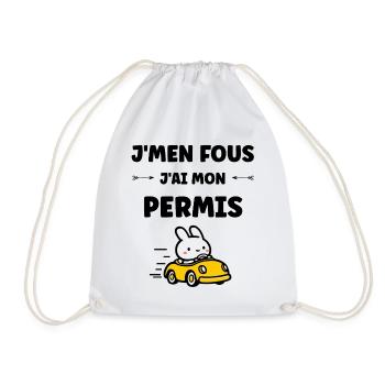 Humour j'ai mon permis de conduire - Sac de sport léger - blanc - Devant