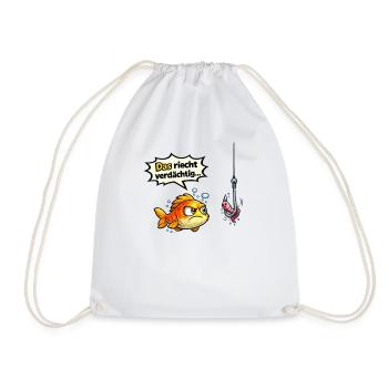 Angler Humor Fish Saying Gift - Drawstring Bag - white - Front