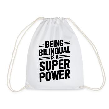 Foreign Language Sayings Funny Foreign Language Gift - Drawstring Bag - white - Front