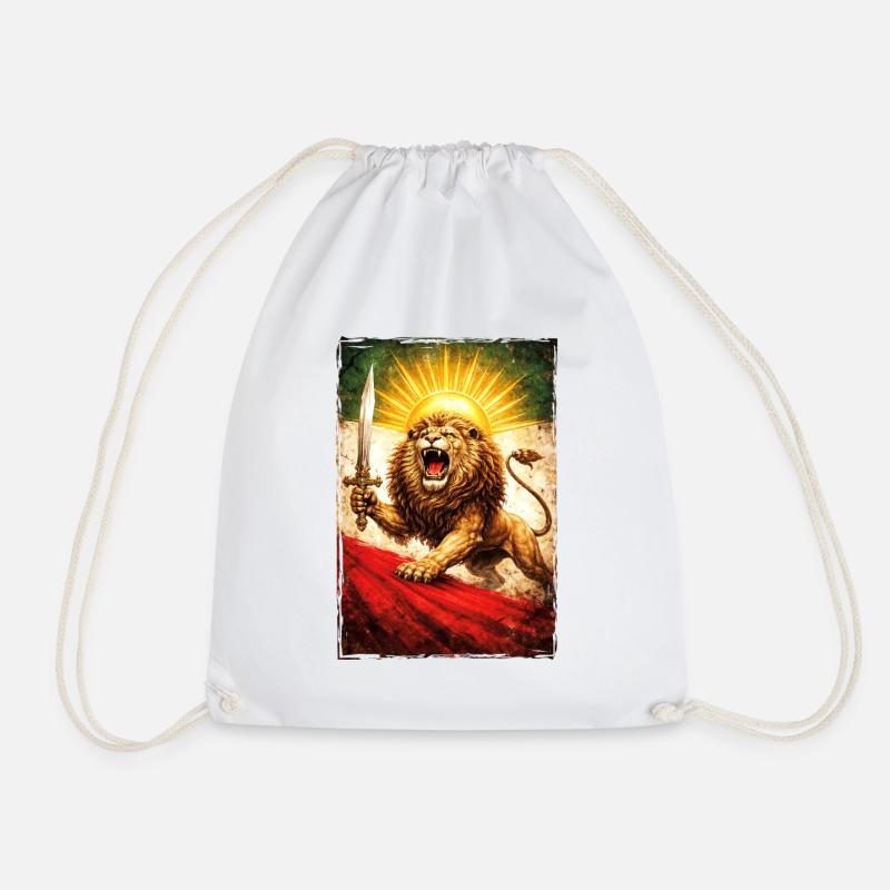 Löwe Persien Iran Flagge - Turnbeutel - Weiß