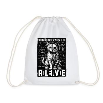 Schrödinger's Cat Is Alive Dead - Drawstring Bag - white - Front