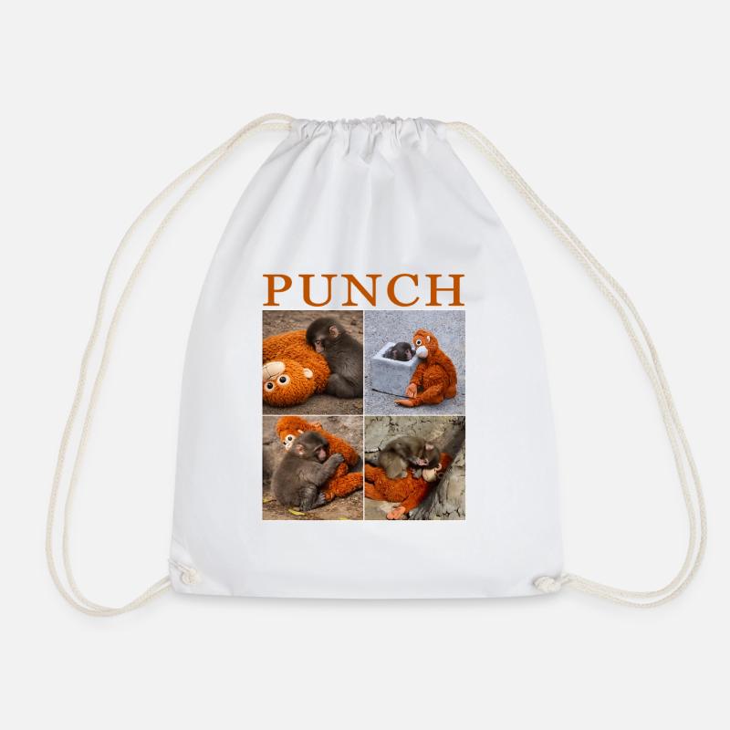 Team Monkey Punch - Drawstring Bag - white