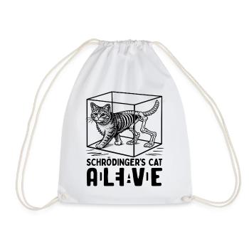 Schrödinger's Cat Dead And Alive - Drawstring Bag - white - Front