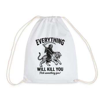 Motivational shirt for risk fans - Drawstring Bag - white - Front