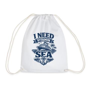 I need vitamin Sea | Kreuzfahrt Wortspiel - Turnbeutel - Weiß - Vorne