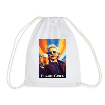 Retro composer with beer glass - Drawstring Bag - white - Front