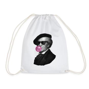 Vintage Bubblegum Portrait Pop Art - Drawstring Bag - white - Front