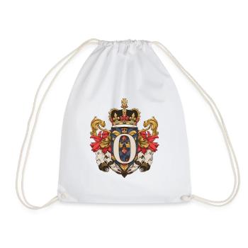 O Letter Name Crown - Drawstring Bag - white - Front