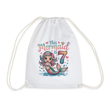 Sirène 7e ans - Sac de sport léger - blanc - Devant