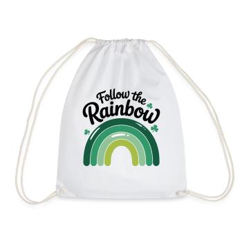 Suivez le t-shirt arc-en-ciel de la Saint-Patrick - Sac de sport léger - blanc - Devant