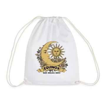 Equinox Renew Rebalance Rebirth Ostara Blessings - Drawstring Bag - white - Front