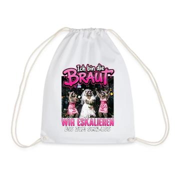 T-shirt de fête de garçon Femme de la fête de mariage - Sac de sport léger - blanc - Devant