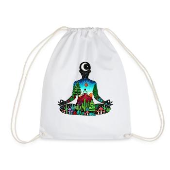 meditation nature - Drawstring Bag - white - Front