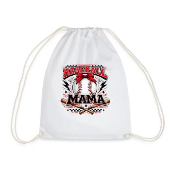 Baseball Mama Game Day Mom Shirt - Drawstring Bag - white - Front