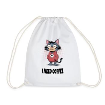 Besoin d’un chat au café – Drôle de diction sur le chat - Sac de sport léger - blanc - Devant