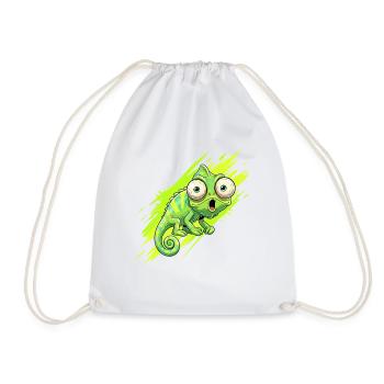 Neon Chameleon Splash - Drawstring Bag - white - Front