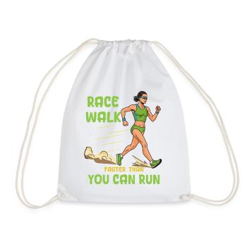 Walking (Competition): Faster than you can run! - Drawstring Bag - white - Front