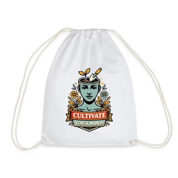 Cultivate Your Mind - Drawstring Bag - white - Front