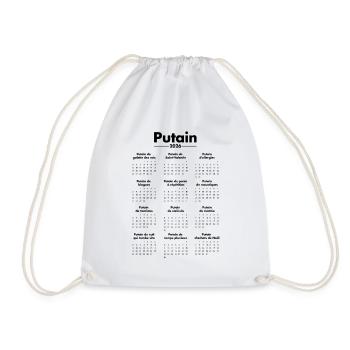 2026 calendrier humour drole - Sac de sport léger - blanc - Devant