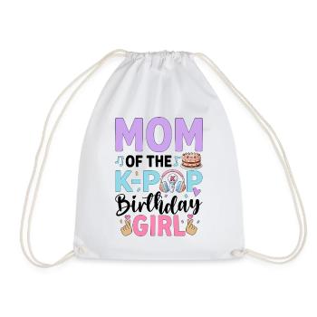 Mom Of The K-Pop Birthday Girl - Drawstring Bag - white - Front