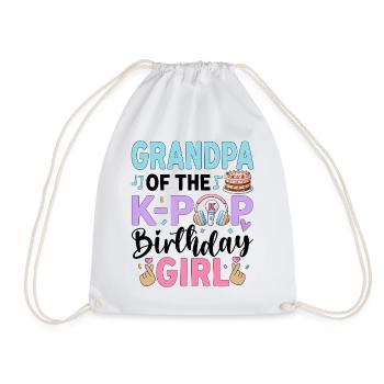 Grandpa Of The K-Pop Birthday Girl - Drawstring Bag - white - Front
