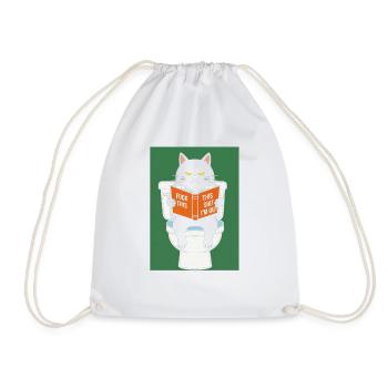 Chat lit un livre d’évasion sur les toilettes - Sac de sport léger - blanc - Devant