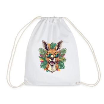 Kangaroo Sunglasses Feeling - Drawstring Bag - white - Front
