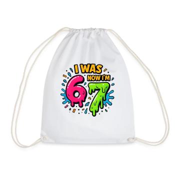 7. Geburtstag Kinder 67 Meme Humor Geschenkidee - Turnbeutel - Weiß - Vorne