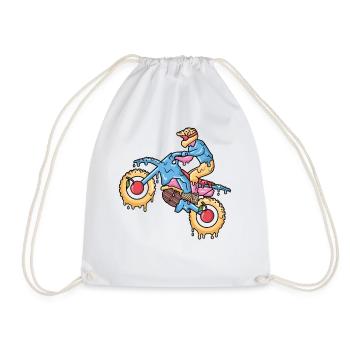 Motocross Eiscreme Dirt Bike Dirtbike Kinder - Turnbeutel - Weiß - Vorne