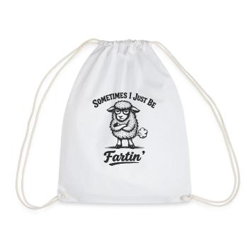 Sometimes I just fart sheep, men's farts - Drawstring Bag - white - Front