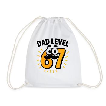 Dad Level 67 Six Seven Meme Father Dad Humor - Drawstring Bag - white - Front