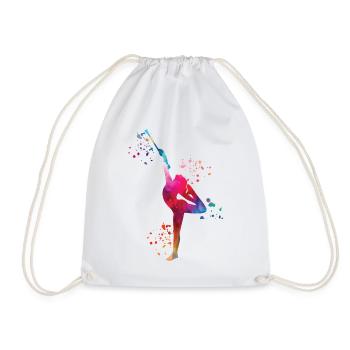 Gymnastin Mit Taktstock Rhythmische Sportgymnastik - Turnbeutel - Weiß - Vorne